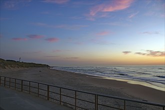 Evening atmosphere on a deserted sandy beach, North Sea, Hirthals, Jutland, Denmark, Europe