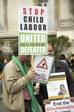 May Day march and rally at Trafalgar Square, London, England, UK May 1st, 2010 Stop Child Labour