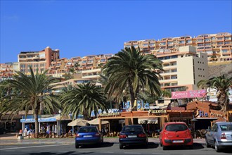 Hotels and shops at Solana Matoral, Morro Jable, Jandia peninsula, Fuerteventura, Canary Islands,