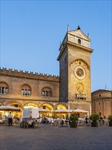 Torre Dell'Orologio and Palazzo della Ragione, Piazza delle Erbe, Mantua, Mantova, Italy, Europe