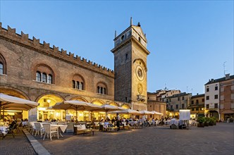 Torre Dell'Orologio and Palazzo della Ragione, Piazza delle Erbe, Mantua, Mantova, Italy, Europe