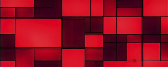 Abstract background composed of overlapping rectangles in various shades of red, AI generated