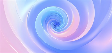 Spiral shape that slowly expands, rotates, and shifts colors in a soft gradient, invoking a