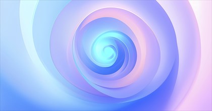 Spiral shape that slowly expands, rotates, and shifts colors in a soft gradient, invoking a