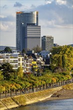 Skyline Bonn on the Rhine, in front the UNFCCC Secretariat of the Framework Convention on Climate