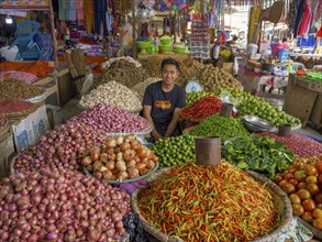 Vegetable sale, market stall, Tomohon, Sulawesi