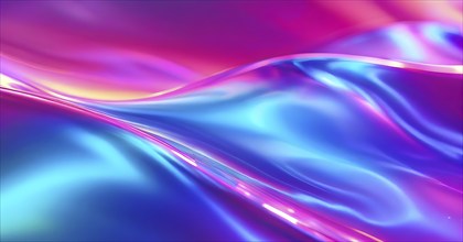 Iridescent neon background, Holographic Abstract soft pastel colors backdrop, AI generated