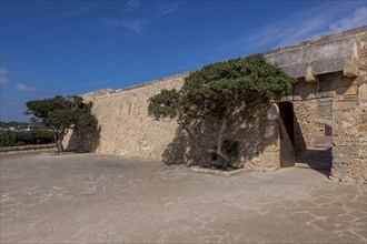 Entrance to Es Forti Fortress, Cala d'or, Santanyi, Majorca, Balearic Islands, Spain, Europe