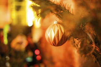 Christmas spirit, Christmas bauble on the Christmas tree, detail, Graz, Styria, Austria, Europe