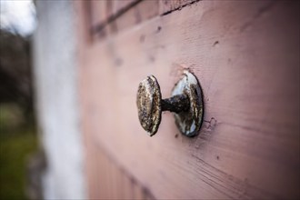 Rusty doorknob, Leoben, Styria, Austria, Europe