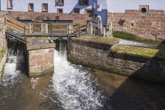 Lock at the Canal de la Lauter, Lauter Canal, Lauter, river, Wissembourg, Weissenburg, Alsace,