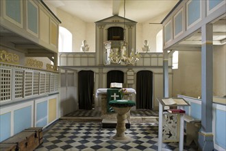 Lehesten moated castle and village church in the municipality of Lehesten in the Saale-Holzland