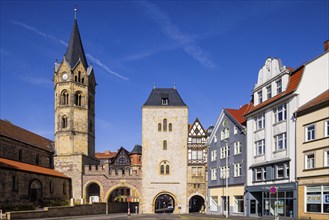 Nikolaikirche and Nikolaitor, Eisenach, Thuringia, Germany, Europe