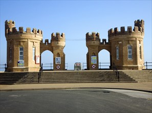 Pier Towers, Castle style building at Withernsea, Yorkshire, England, United Kingdom, Europe