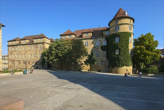 Old Palace Stuttgart from Schillerplatz, former moated palace, princely residence, 14th century