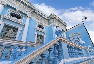 Scenic colorful colonial Merida streets in Mexico, Yucatan