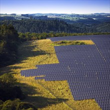 Large ground-mounted photovoltaic system, solar park in the Southern Eifel nature park Park,