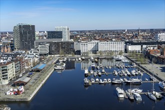 Willemdok, Jachthaven Antwerpen harbour basin, old harbour district, Het Eilandje of Antwerp,