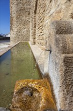 Fountain at the Almocabar city gate, city wall from the 13th century, Ronda, province of Málaga,