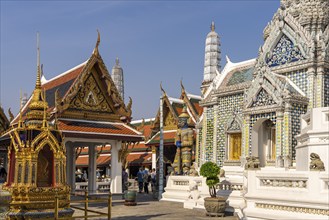 Wat Phra Kaeo, the king's Buddhist temple, Grand Palace Bangkok, Thailand, Asia