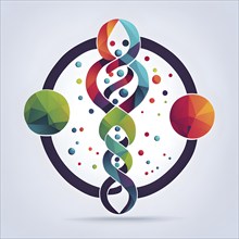 Minimalist illustration symbolizing pharma medicine and research in vibrant colors, AI generated