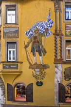 Traditional house facades in Bavarian style, Bad Reichenhall, Bavaria, Germany, Europe