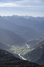 View of the Inn Valley, Ötztal Alps, Tyrol, Austria, Europe