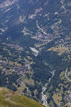 View of Ayer, Val d'Anniviers, Valais Alps, Canton Valais, Switzerland, Europe