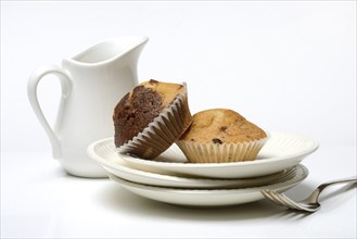 Chocolate muffins, chocolate muffins on a plate