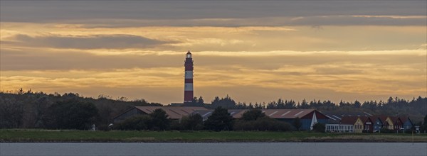 Lighthouse at sunset, Amrum, North Frisia, Schleswig-Holstein, Germany, Europe