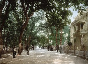 The Road to Scheveningen, Holland, c. 1895, Historical, digitally restored reproduction from a 19th