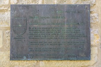 Information board at the entrance to the Jewish cemetery in Haigerloch, inscription, Jewish