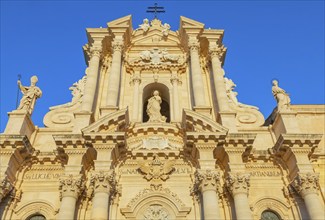 Syracuse Duomo facade, Ortygia, Syracuse, Sicily, Italy, Europe