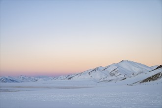 Winter landscape of the Pamir Plateau, Pamir Highway, Alichur, Gorno-Badakhshan Province,