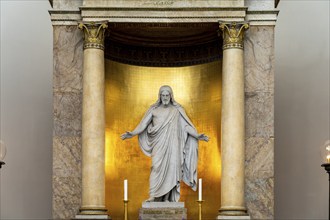 Christ statue by Bertel Thorvaldsen in the Church of Our Lady in front of Frue Kirke or Copenhagen