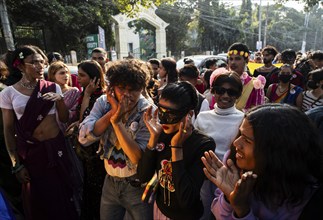 People from LGBT community and supporters participate in Pride Parade on December 22, 2024 in