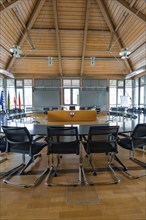 Stylish meeting room with striking wood panelling, perfect for conferences, Nagold Town Hall, Black