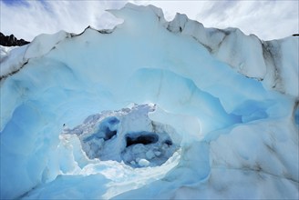 Ice cave, Fox Glacier, Westland National Park, South West New Zealand World Heritage Site, Southern