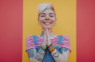 LGBTQ parade and LGBTQ2S diverse young gay people fighting for equality wrapped in rainbow flags,