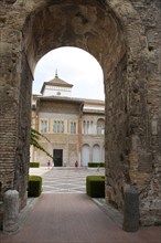 Palace of Pedro First, historic moorish palace architecture in the Alcazar, Seville, Spain, Europe