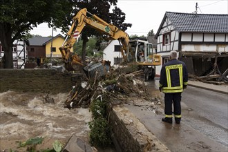 Flood in North Rhine-Westphalia, the village of Iversheim on the Erft was almost completely flooded