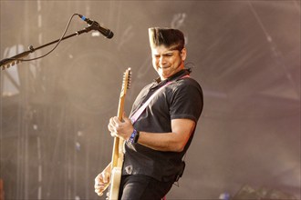 Adenau, Germany, 8 June 2024: Billy Talent (Ian D'Sa, guitarist) play at Rock am Ring. The festival