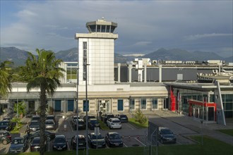 Air traffic control tower, Tirana International Airport Nënë Tereza, Mother Theresa Rinas Airport,