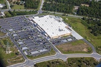 Aerial view of a Walmart retail supermarket in Ocala, Florida, USA, North America