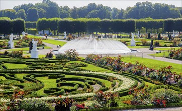 Baroque garden parterre in the Great Garden, Herrenhausen Gardens, Hanover, Lower Saxony, Germany,