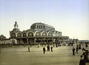 The Kursaal of Ostend, Belgium, ca 1895, Historical, digitally restored reproduction from a 19th