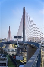 Friedrich Ebert Bridge over the Rhine near Bonn, also known as the North Bridge, motorway bridge on