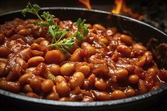 Bakes beans in pot. KI generiert, generiert, AI generated