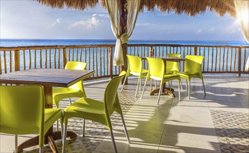 Cozumel tourist ocean promenade cafes and restaurants offering scenic landscape views of Cozumel