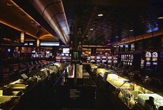 Las Vegas, Nevada-March 10, 2017: Casino machines in the entertainment area at night